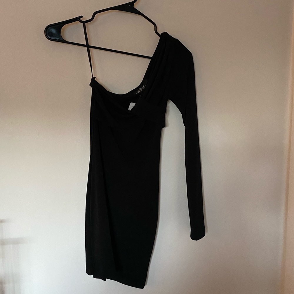 Free People Motel One Shoulder Long Sleeve Mini Dress